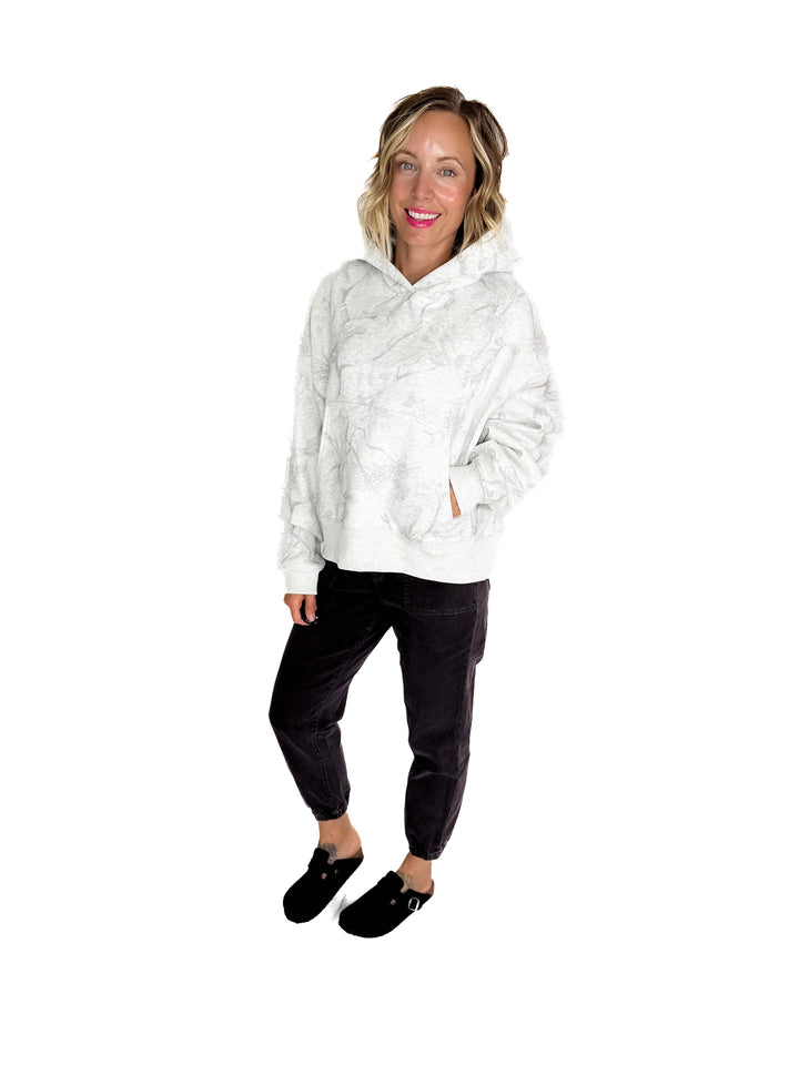 Owen Camouflage Loose Fit Front Pocket Hoodie- GREY-FINAL SALE
