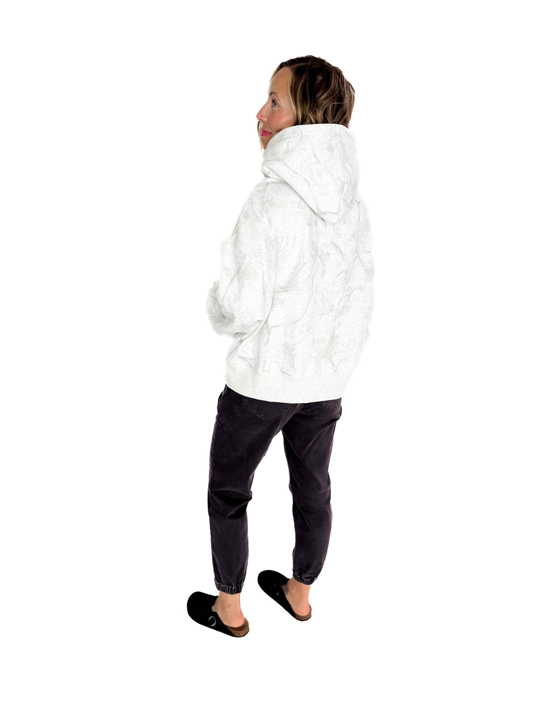 Owen Camouflage Loose Fit Front Pocket Hoodie- GREY-FINAL SALE
