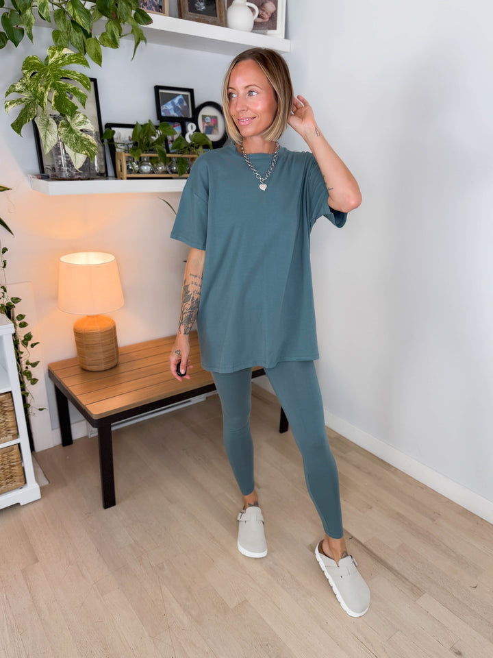 Champlain Cotton Legging Set- ASH JADE