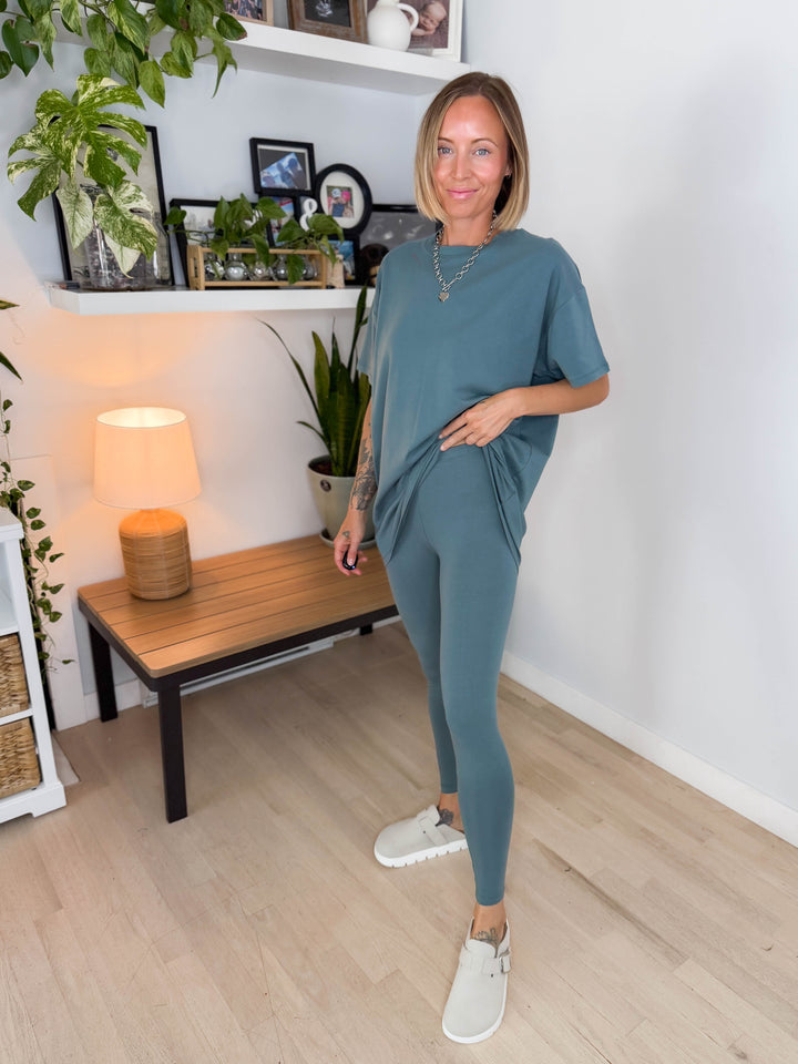 Champlain Cotton Legging Set- ASH JADE