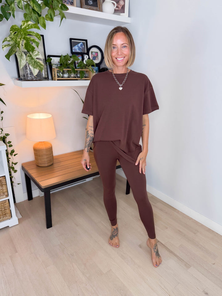 Champlain Cotton Legging Set- BROWN