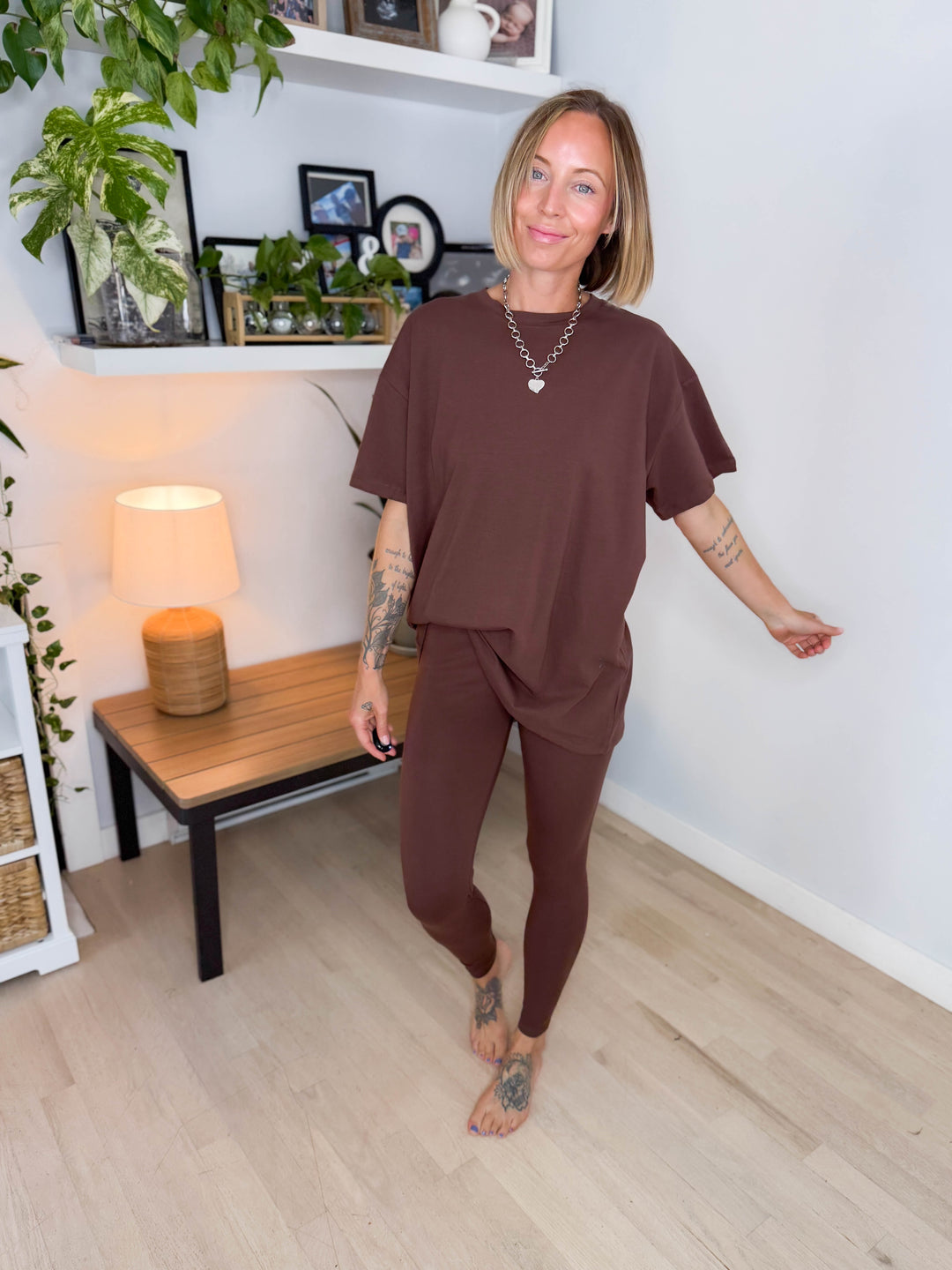 Champlain Cotton Legging Set- BROWN