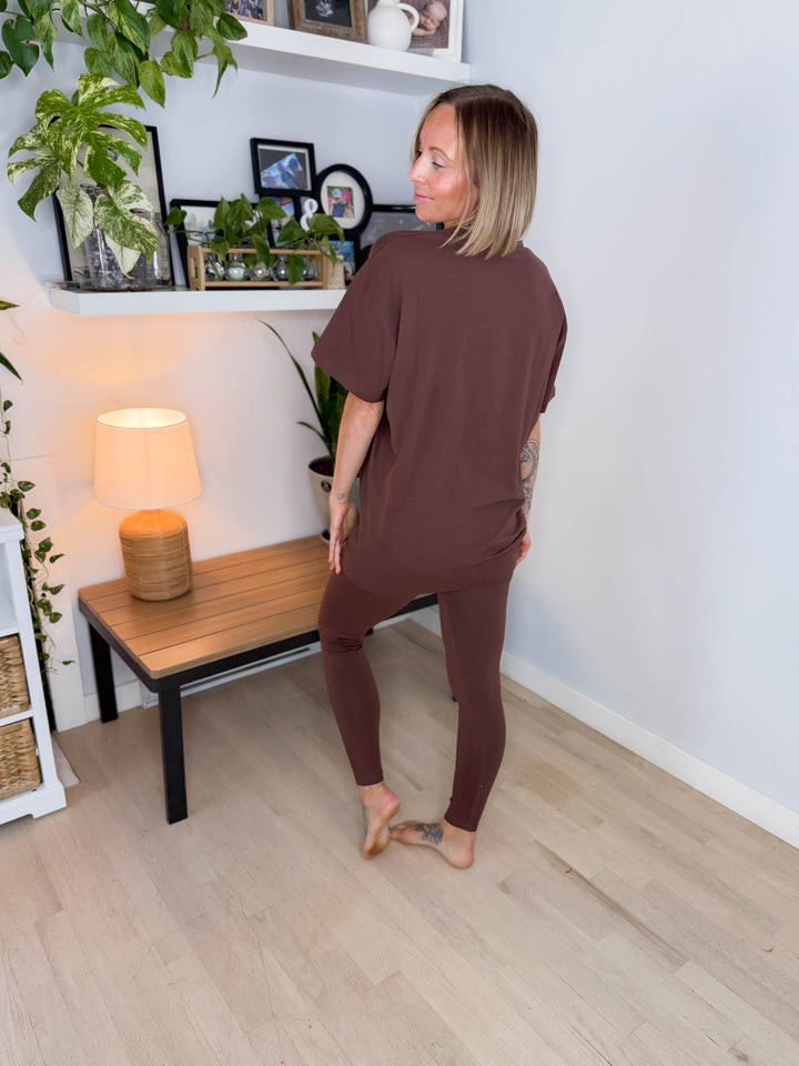 Champlain Cotton Legging Set- BROWN