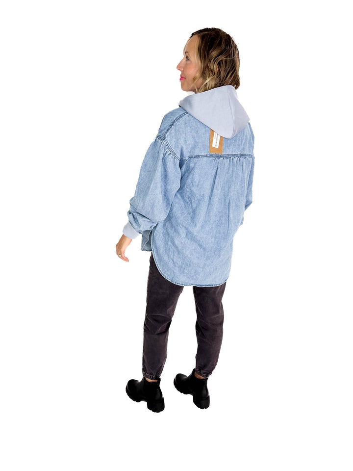 Heart Throb Denim Shacket- MEDIUM WASH-FINAL SALE