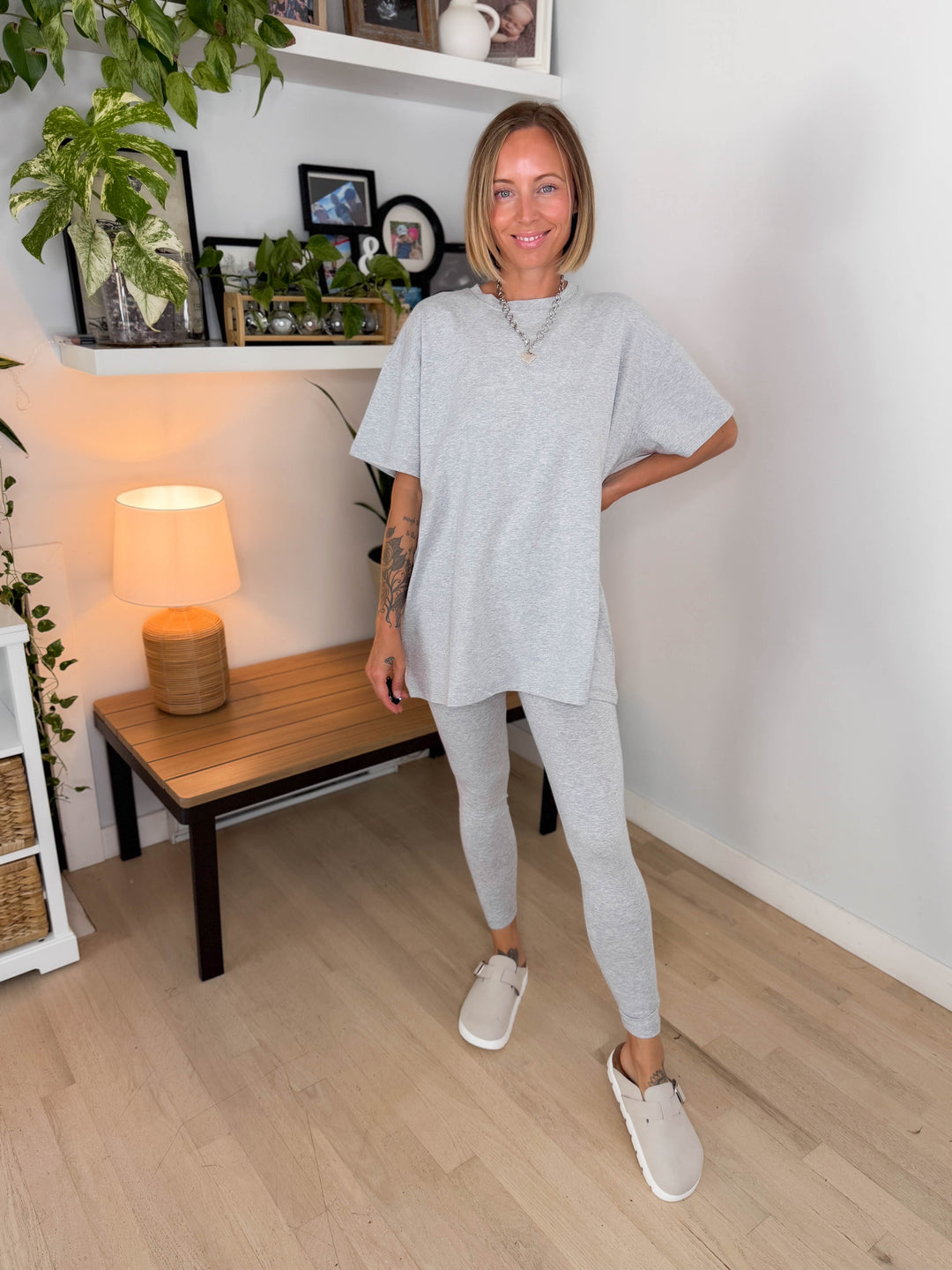 Champlain Cotton Legging Set- HEATHER GREY