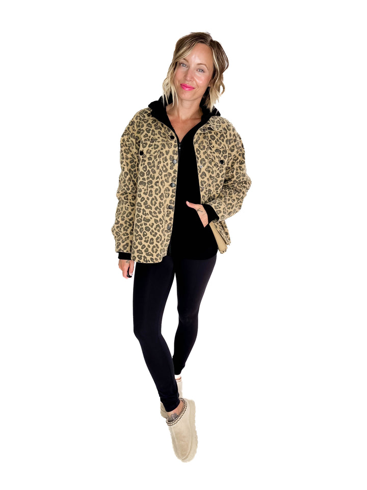 Isa Denim Jacket- LEOPARD