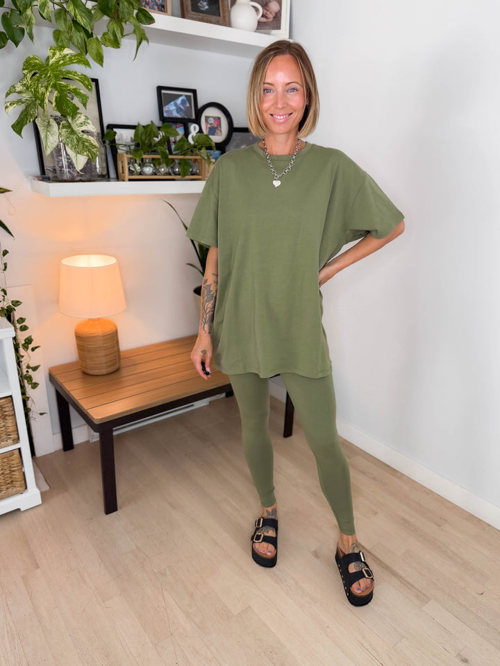 Champlain Cotton Legging Set- LIGHT OLIVE