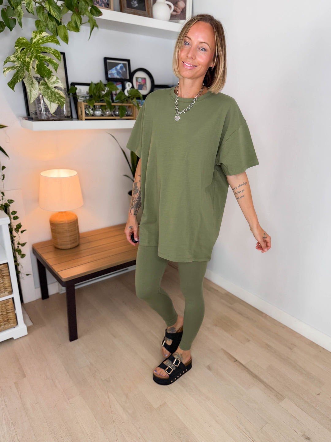 Champlain Cotton Legging Set- LIGHT OLIVE