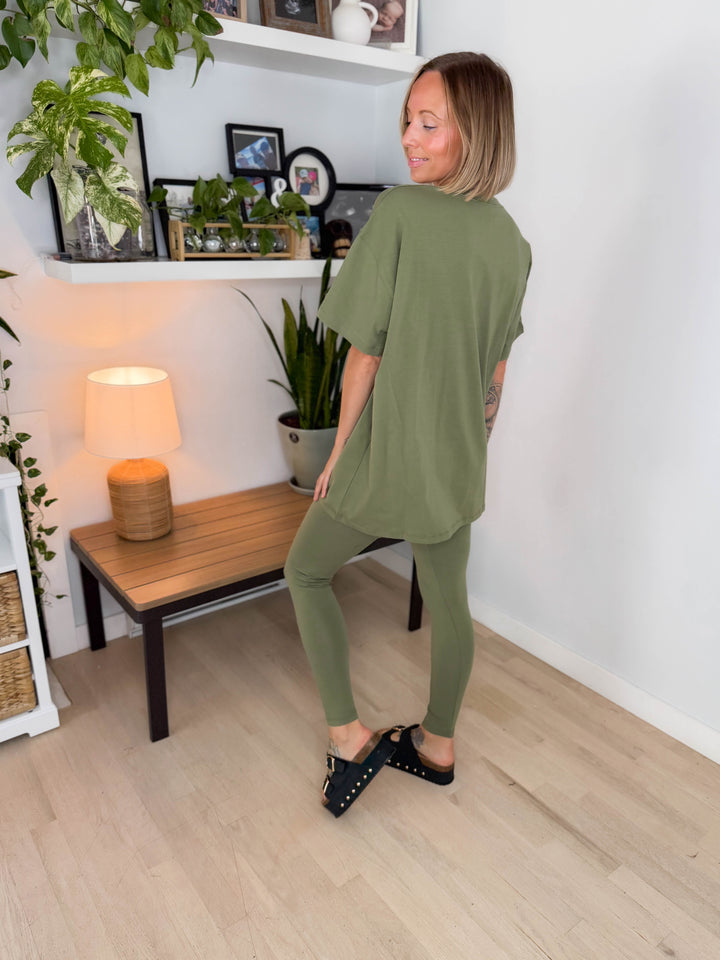 Champlain Cotton Legging Set- LIGHT OLIVE