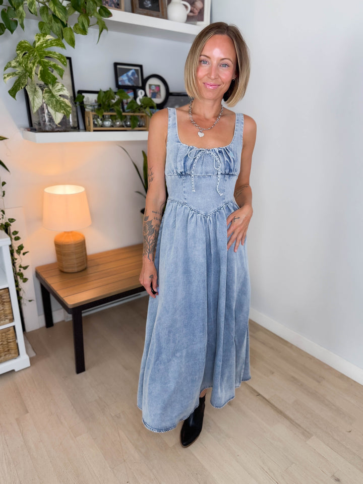 Cider Denim Corset Dress