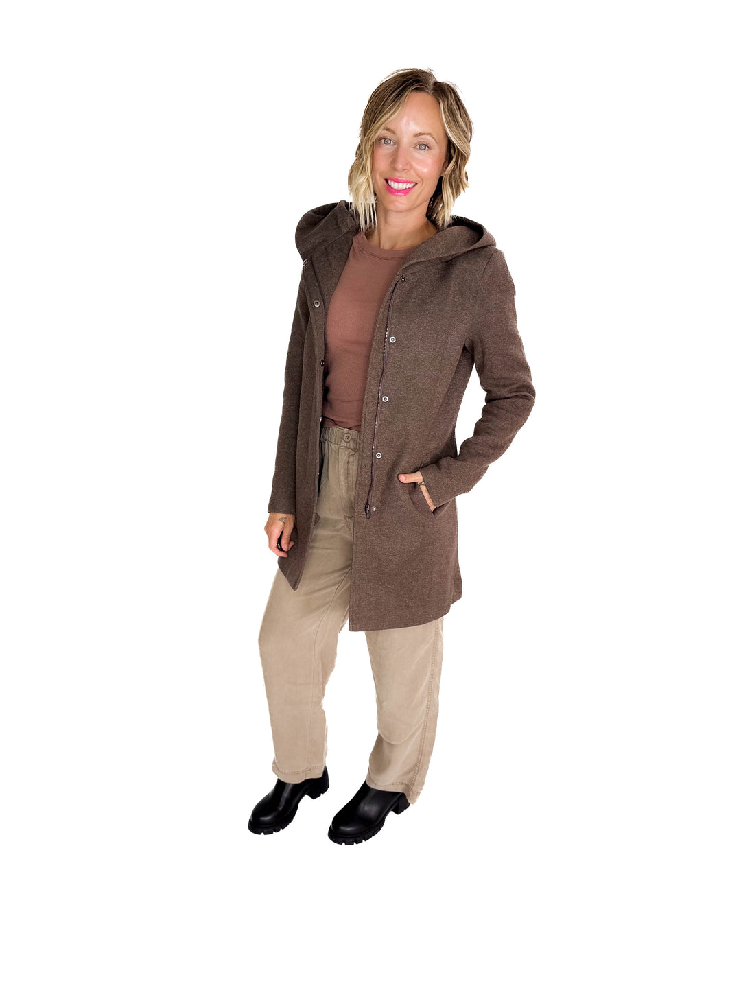 ONLY Alison Coat- HOT FUDGE