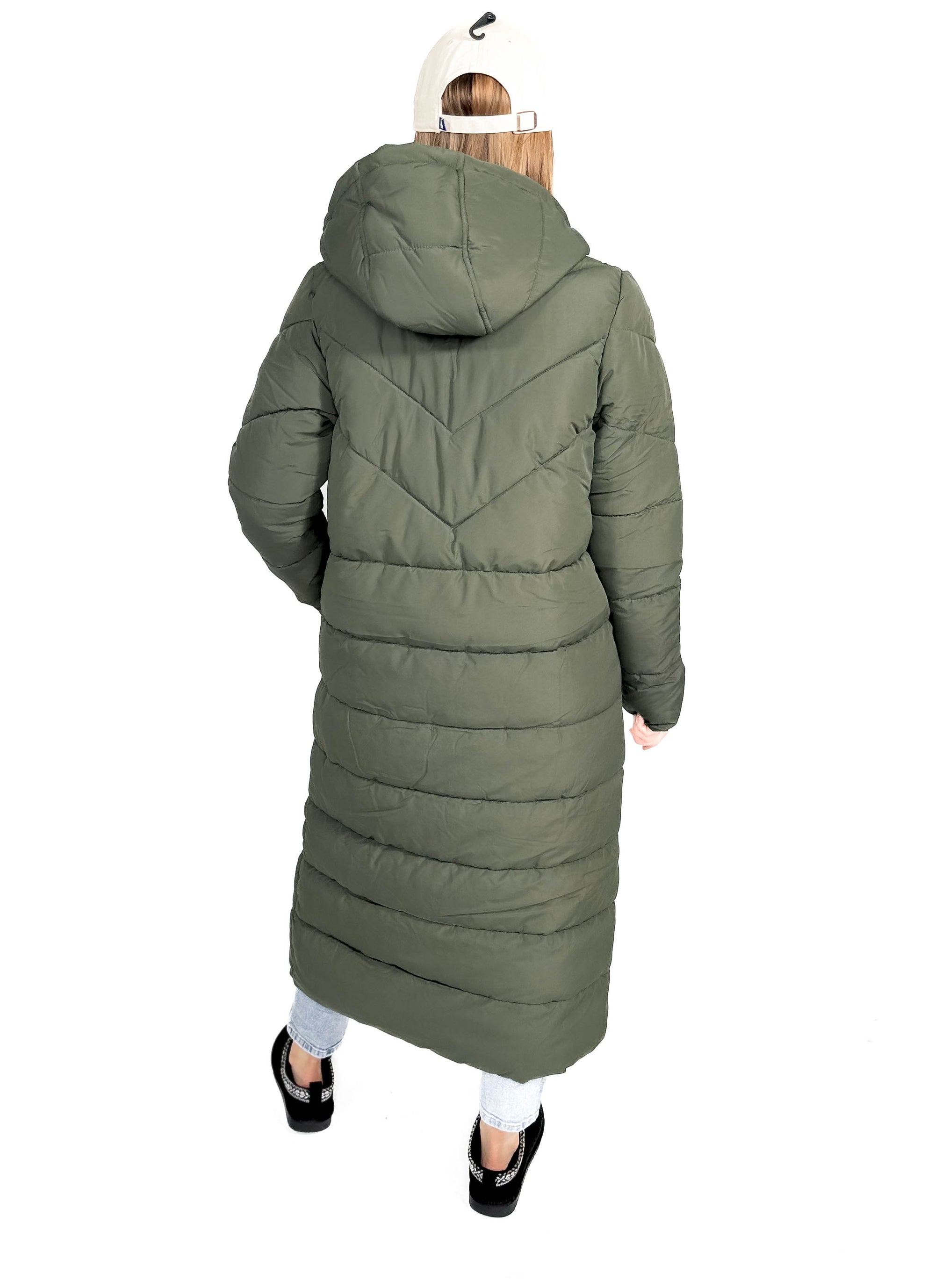 NOISY MAY Dalcon X-Long Coat- DEEP GREEN