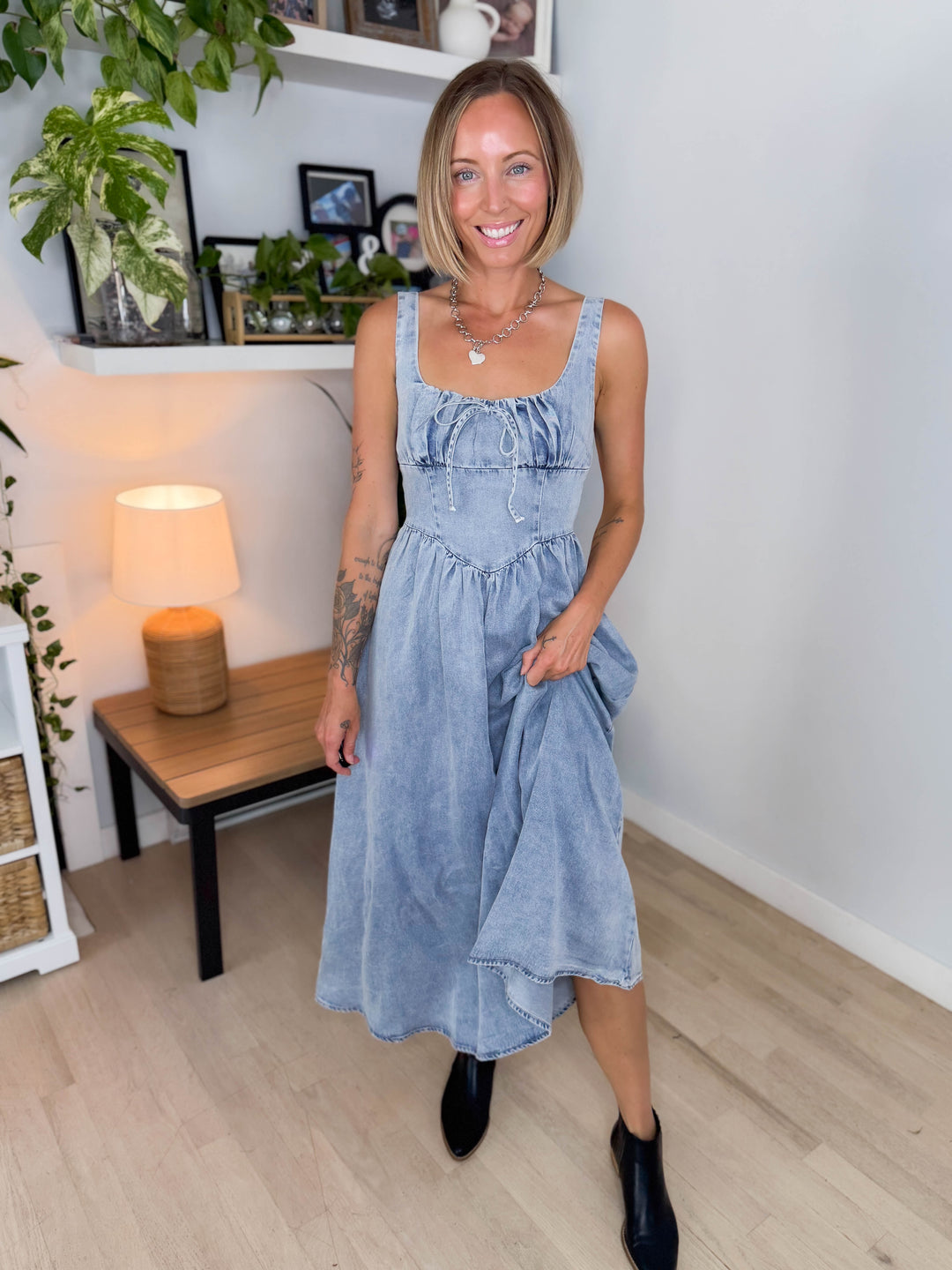 Cider Denim Corset Dress