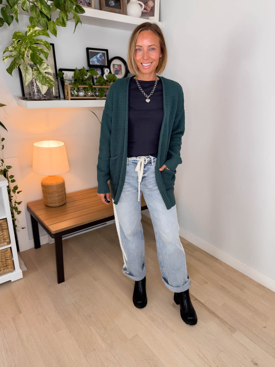 Marley Waffle Cardigan- ASH JADE