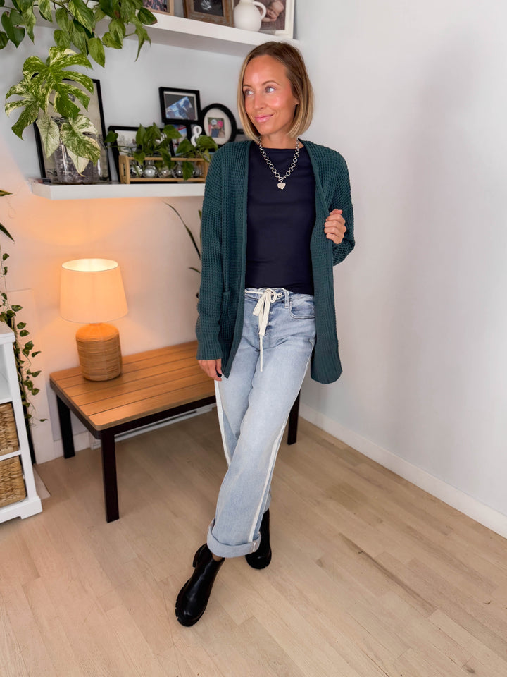 Marley Waffle Cardigan- ASH JADE