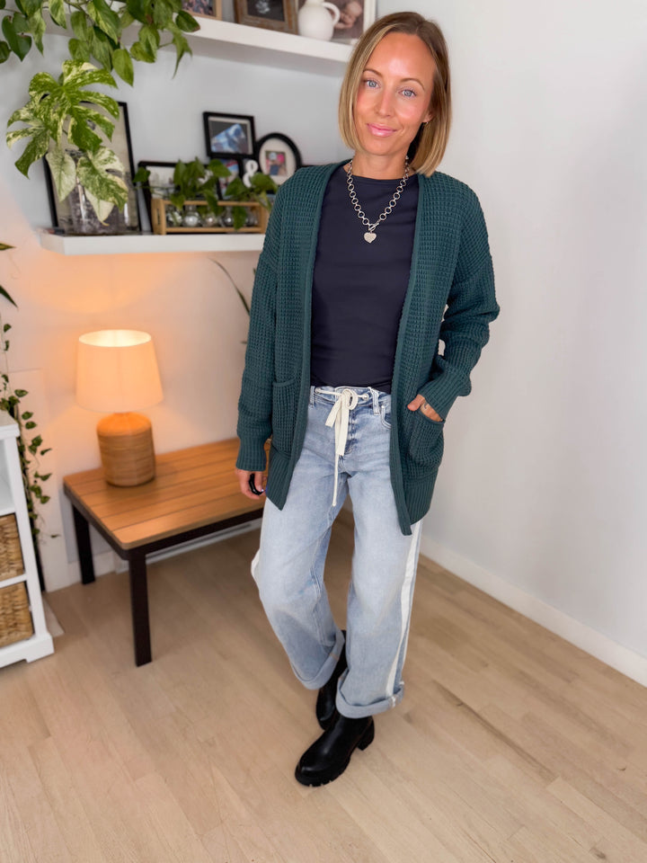 Marley Waffle Cardigan- ASH JADE