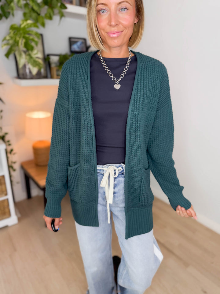 Marley Waffle Cardigan- ASH JADE