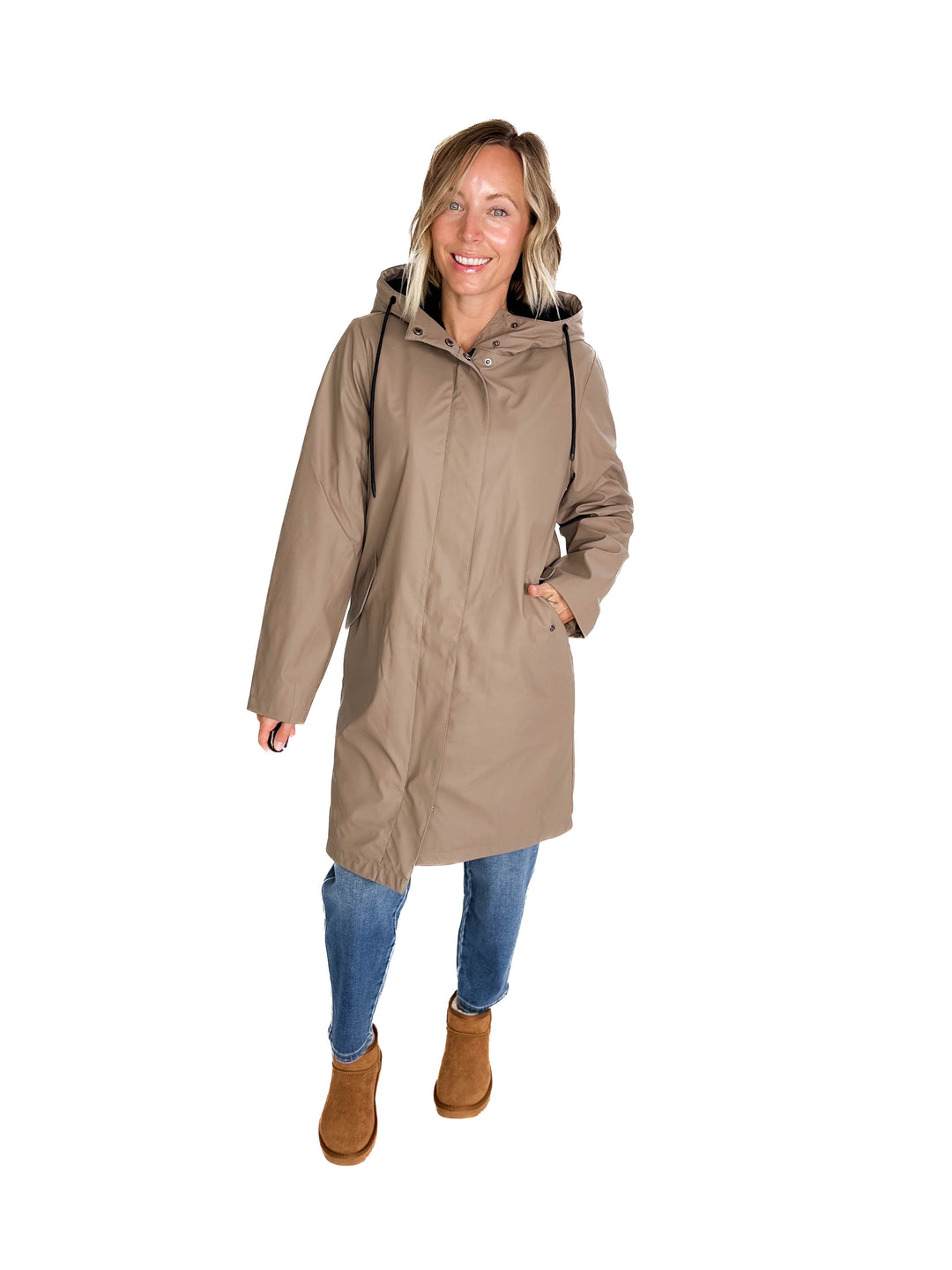 ONLY Sia Sherpa Lined Raincoat- WALNUT