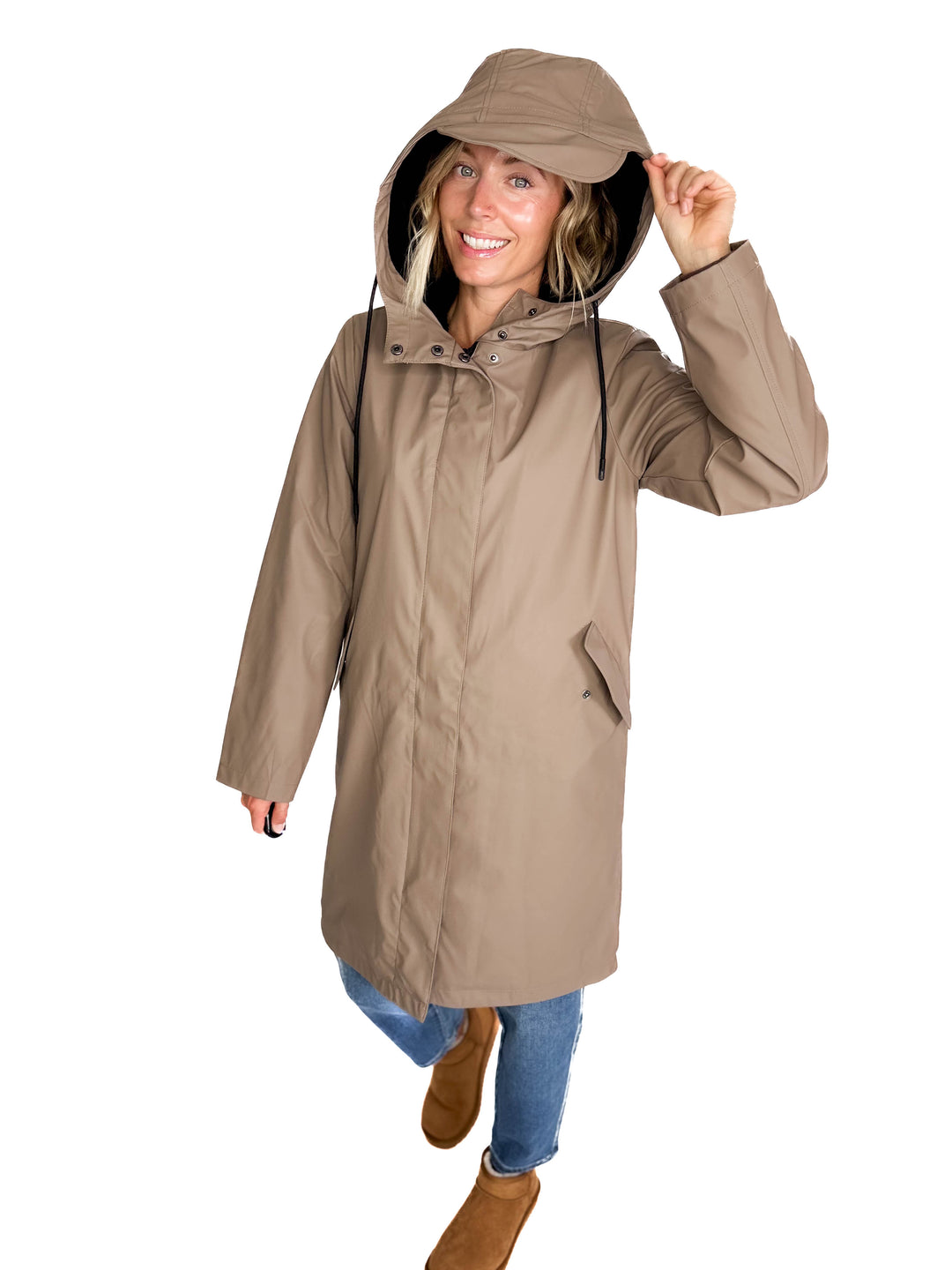 ONLY Sia Sherpa Lined Raincoat- WALNUT