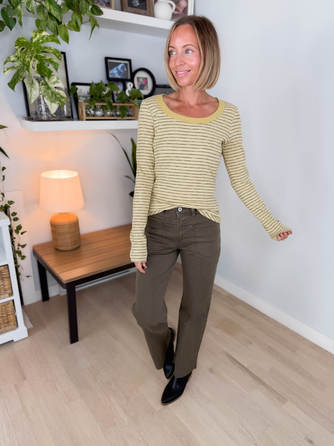Hughes Ribbed Top- BUTTERY YELLOW