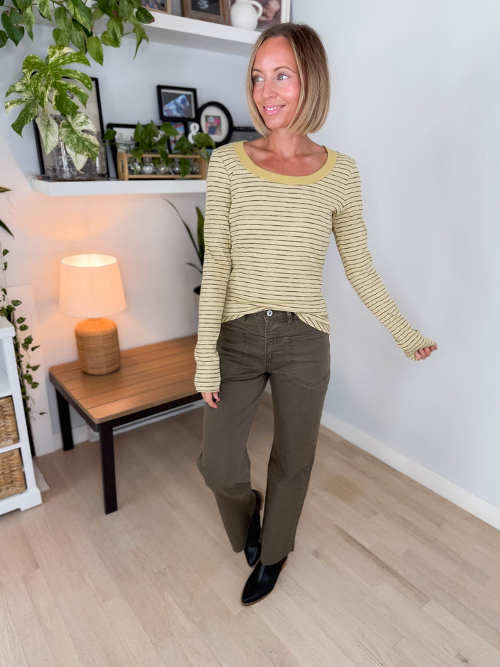 Hughes Ribbed Top- BUTTERY YELLOW