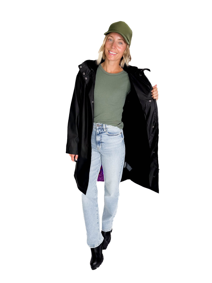 ONLY Sia Sherpa Lined Raincoat- BLACK
