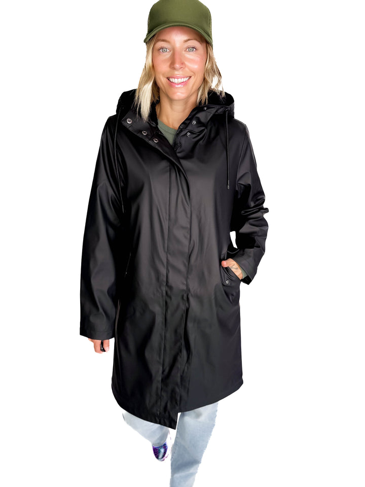 ONLY Sia Sherpa Lined Raincoat- BLACK