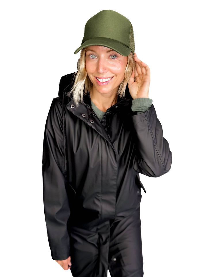 Classic Mesh Back Trucker Hat- ARMY GREEN