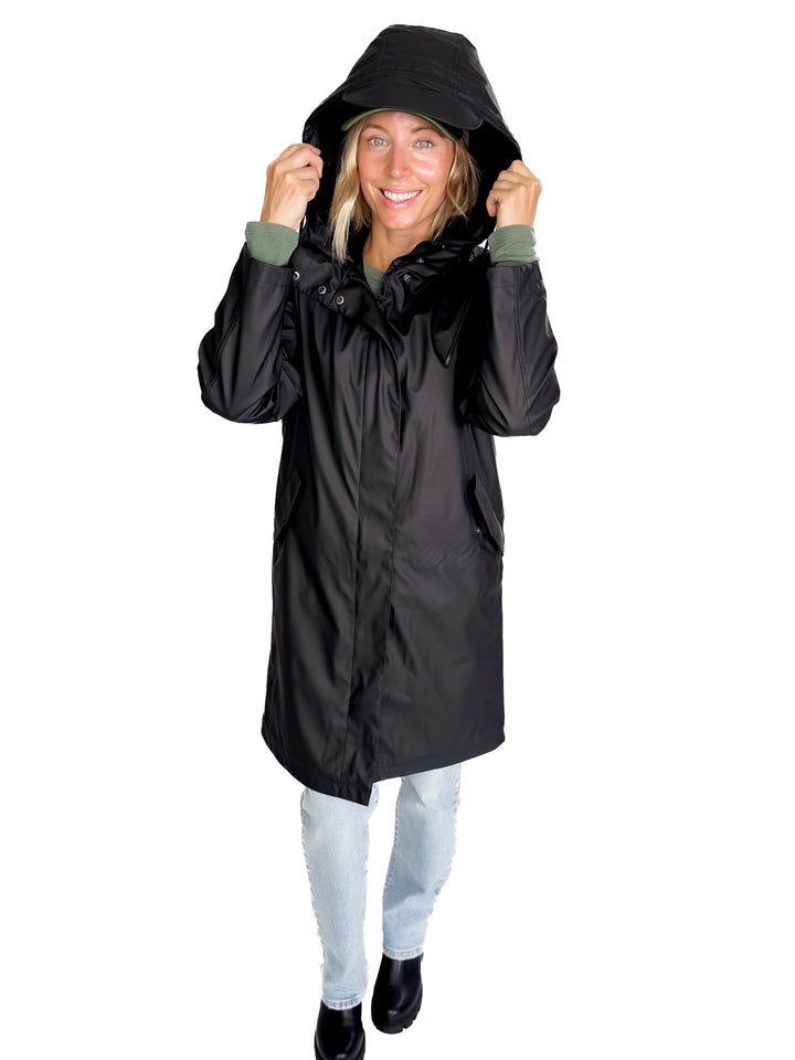 ONLY Sia Sherpa Lined Raincoat- BLACK
