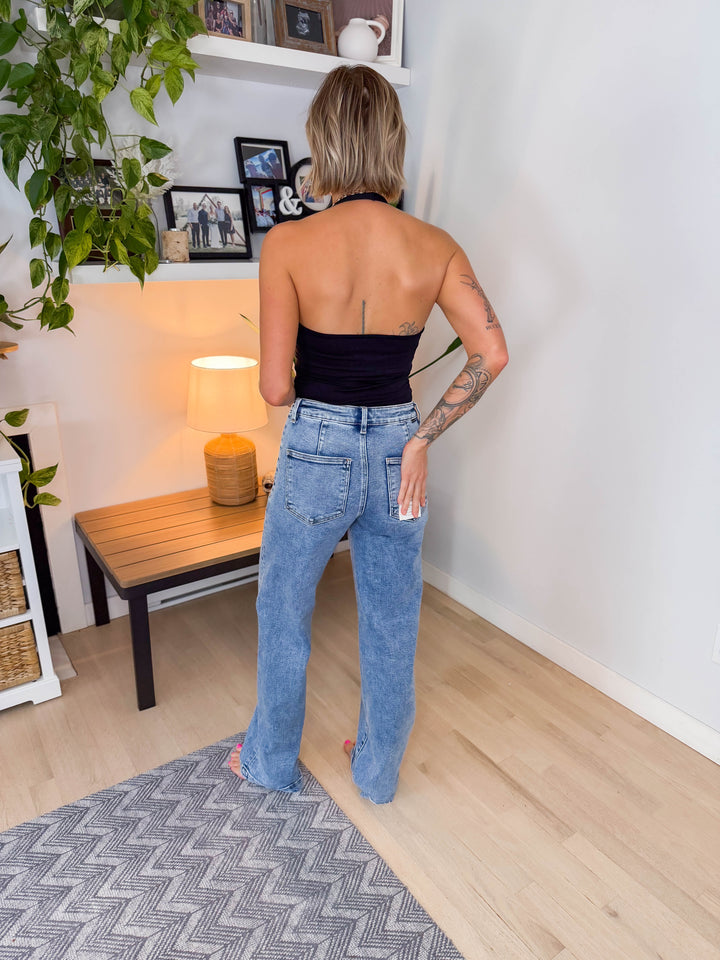 Risen Kimberly Slouchy Relaxed Jeans- MEDIUM WASH-FINAL SALE *27*