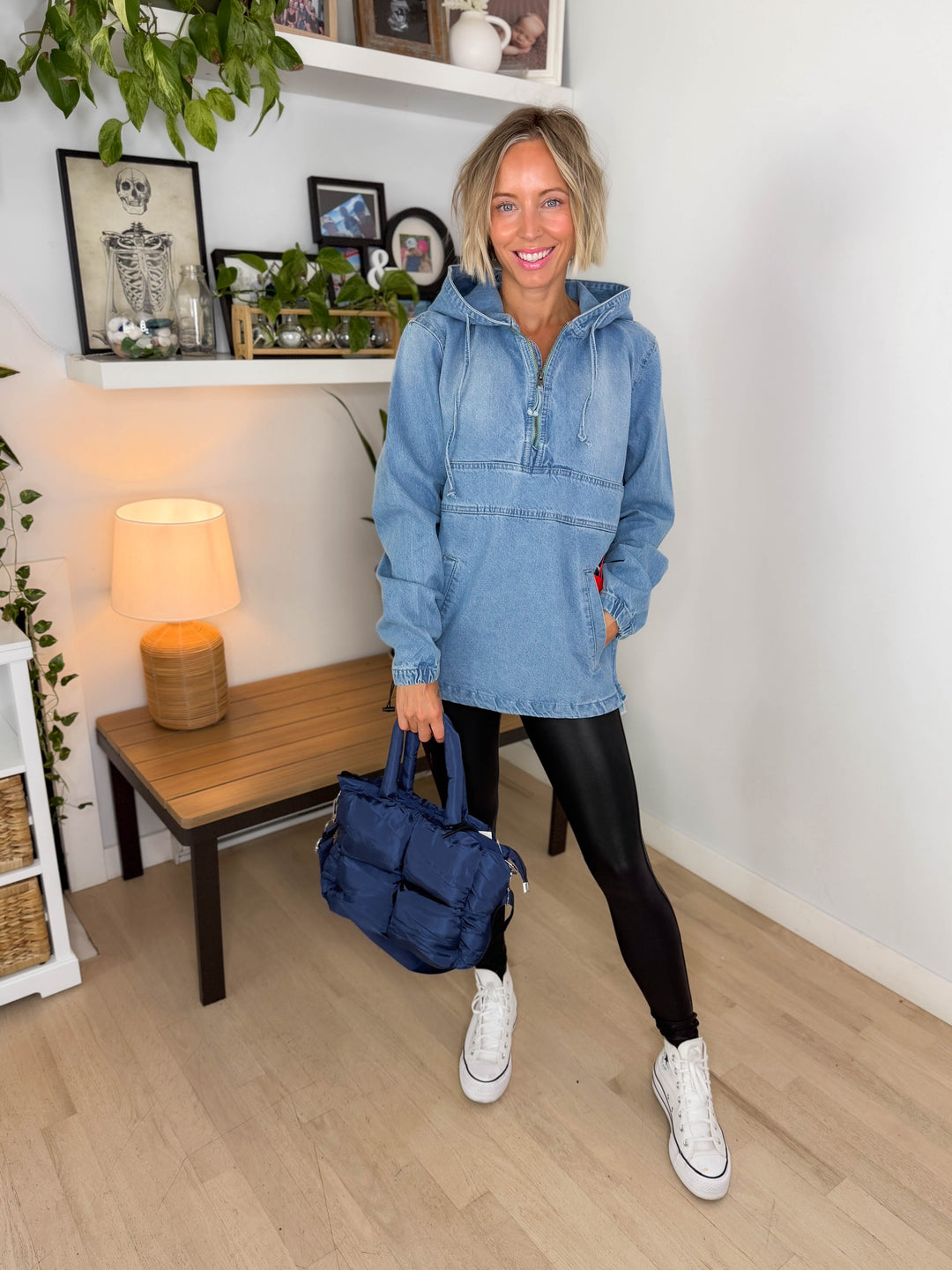 Bex Denim Hoodie Jacket- LIGHT WASH