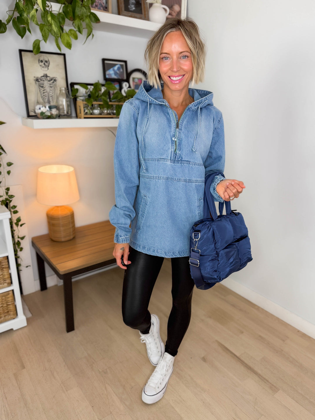 Bex Denim Hoodie Jacket- LIGHT WASH