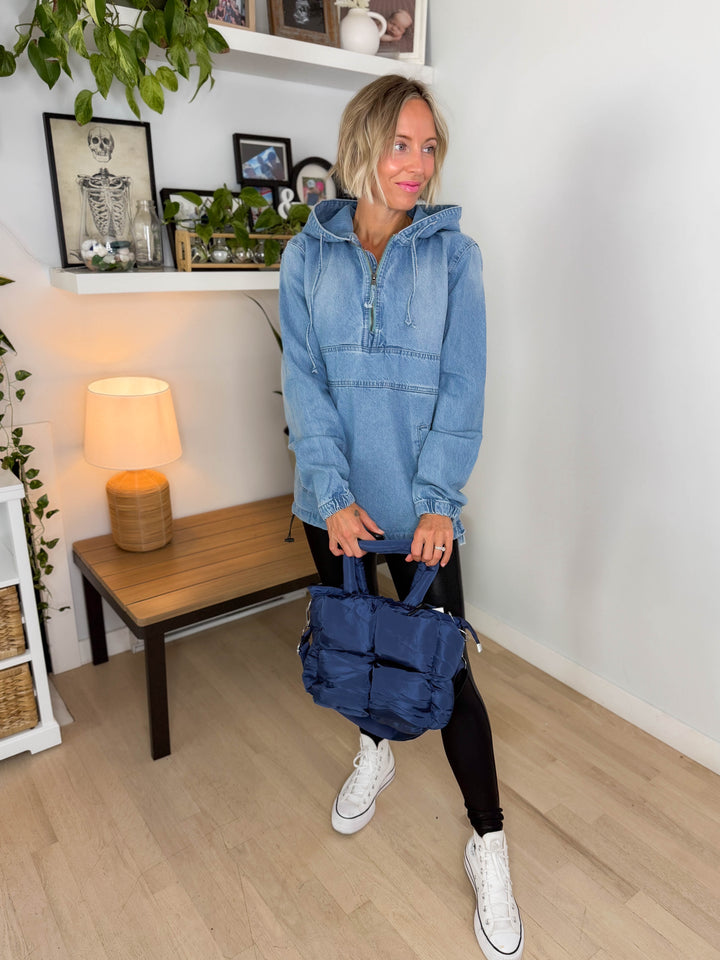 Bex Denim Hoodie Jacket- LIGHT WASH