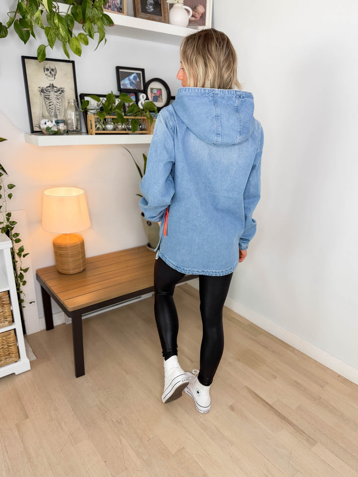 Bex Denim Hoodie Jacket- LIGHT WASH