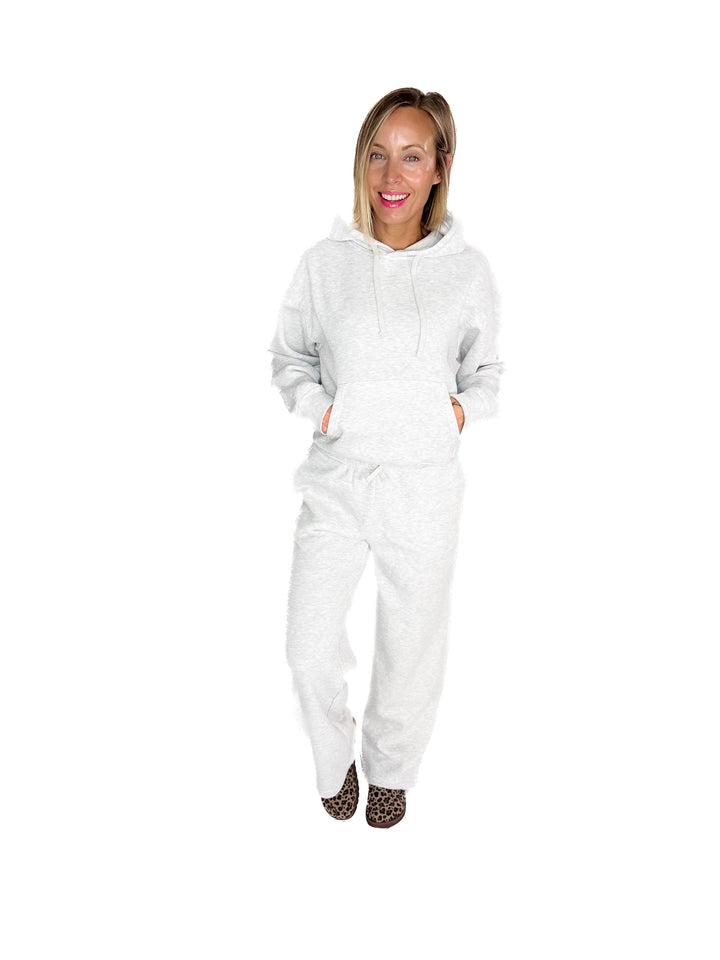 ONLY Best Life Straight Leg Sweat Pant- LT GREY MELANGE