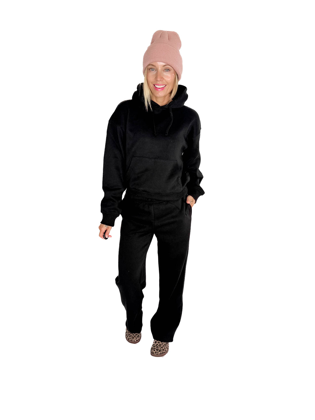 ONLY Best Life Straight Leg Sweat Pant- BLACK
