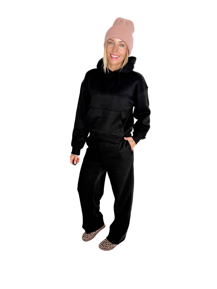 ONLY Best Life Straight Leg Sweat Pant- BLACK