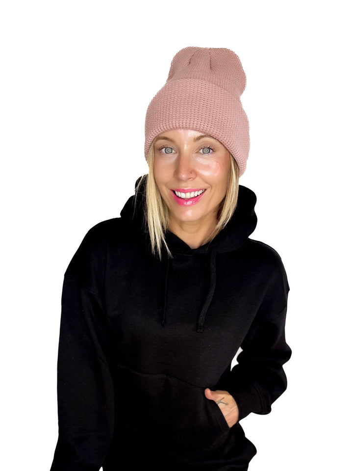 Classic Waffle Beanie- PINK