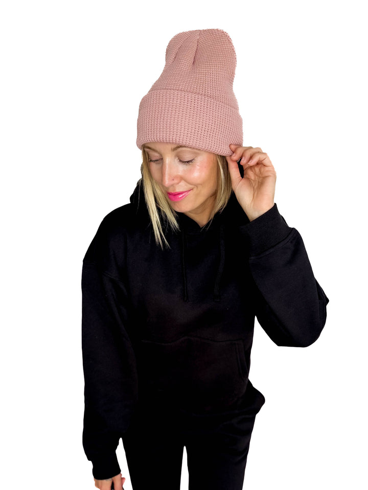 Classic Waffle Beanie- PINK