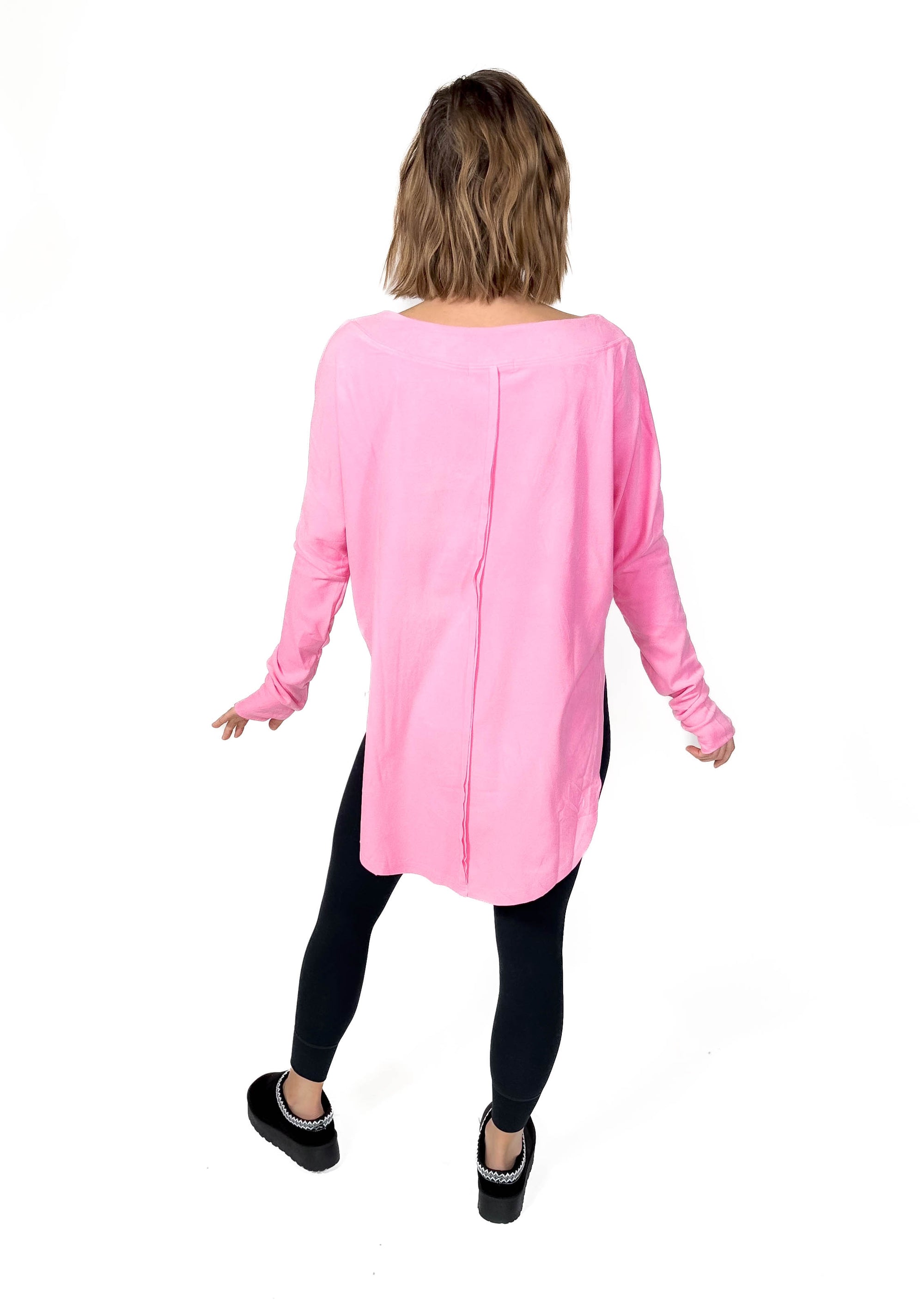 Zoey Microfleece Athleisure Long Sleeve- PINK