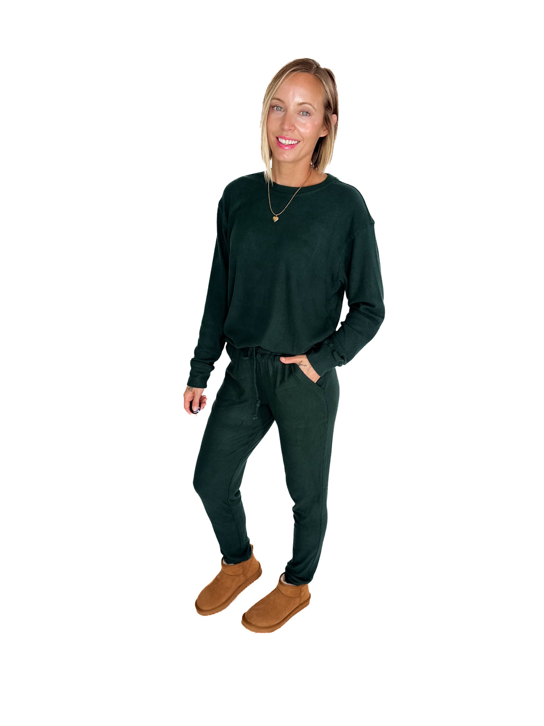MICHELLE MAE Corrine Joggers- FOREST GREEN