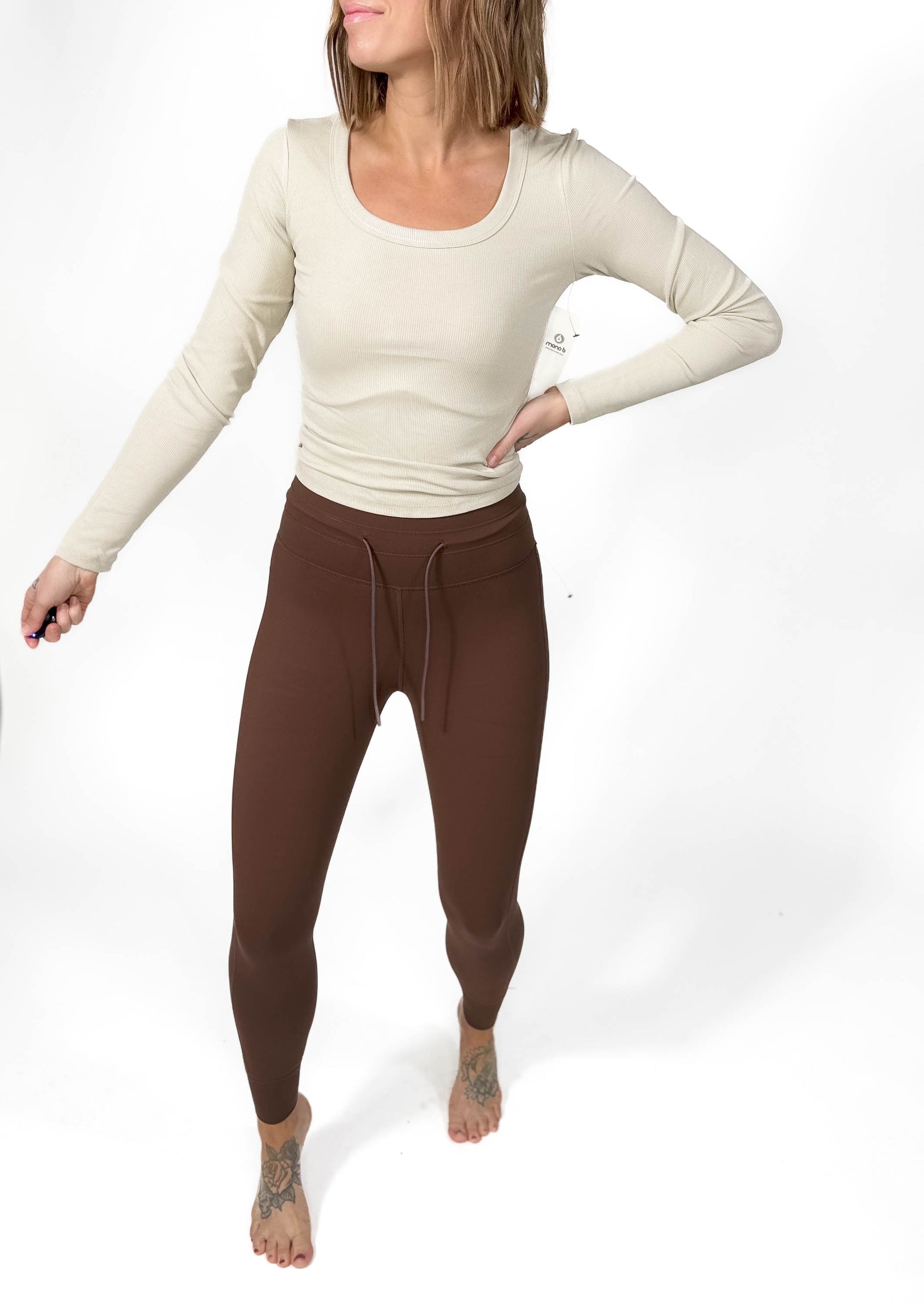 Shannon High Waist Panel Legging- ESPRESSO