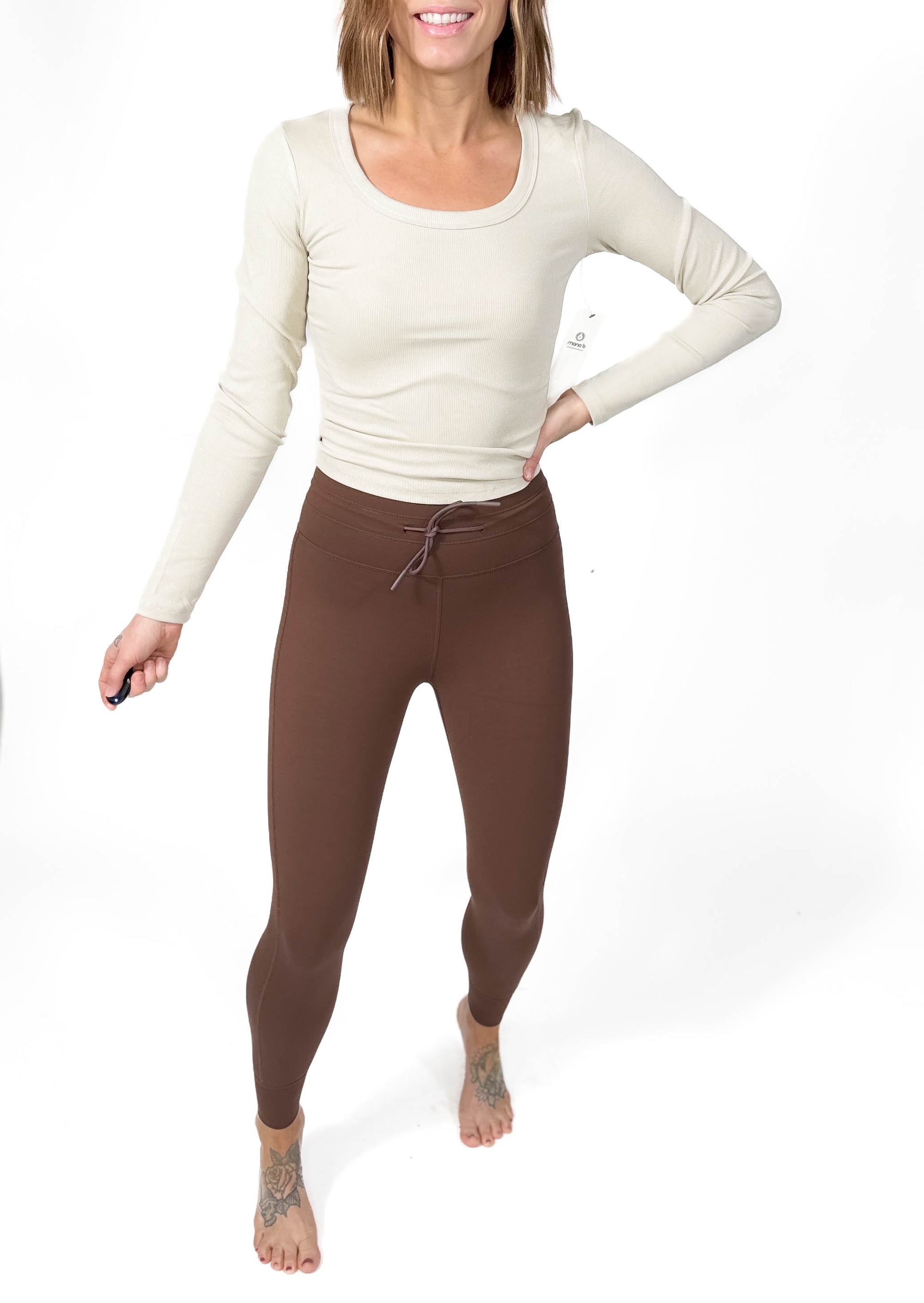 Shannon High Waist Panel Legging- ESPRESSO