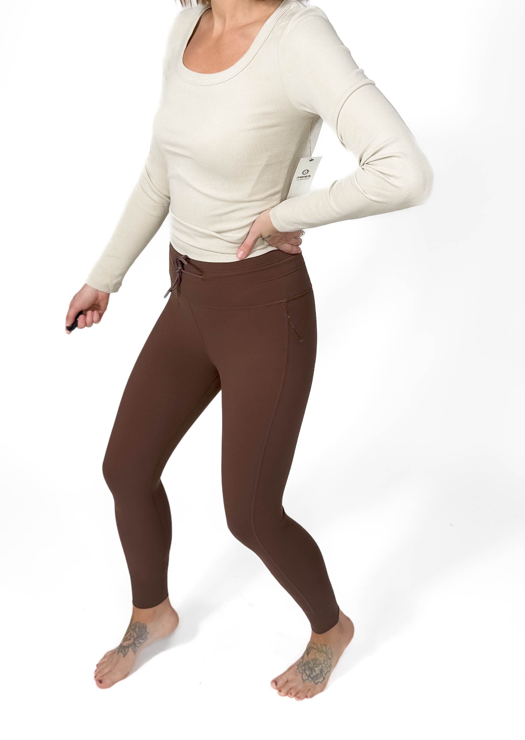 Shannon High Waist Panel Legging- ESPRESSO