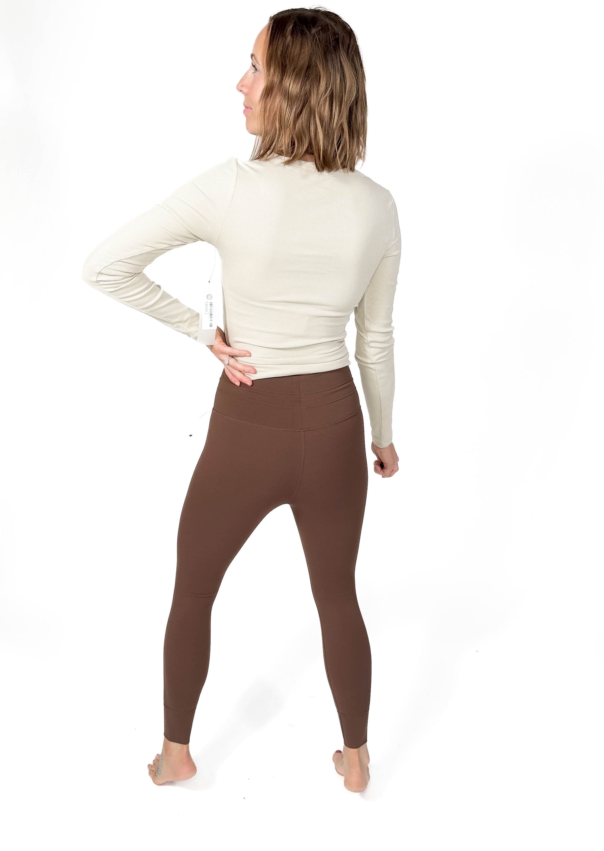 Shannon High Waist Panel Legging- ESPRESSO