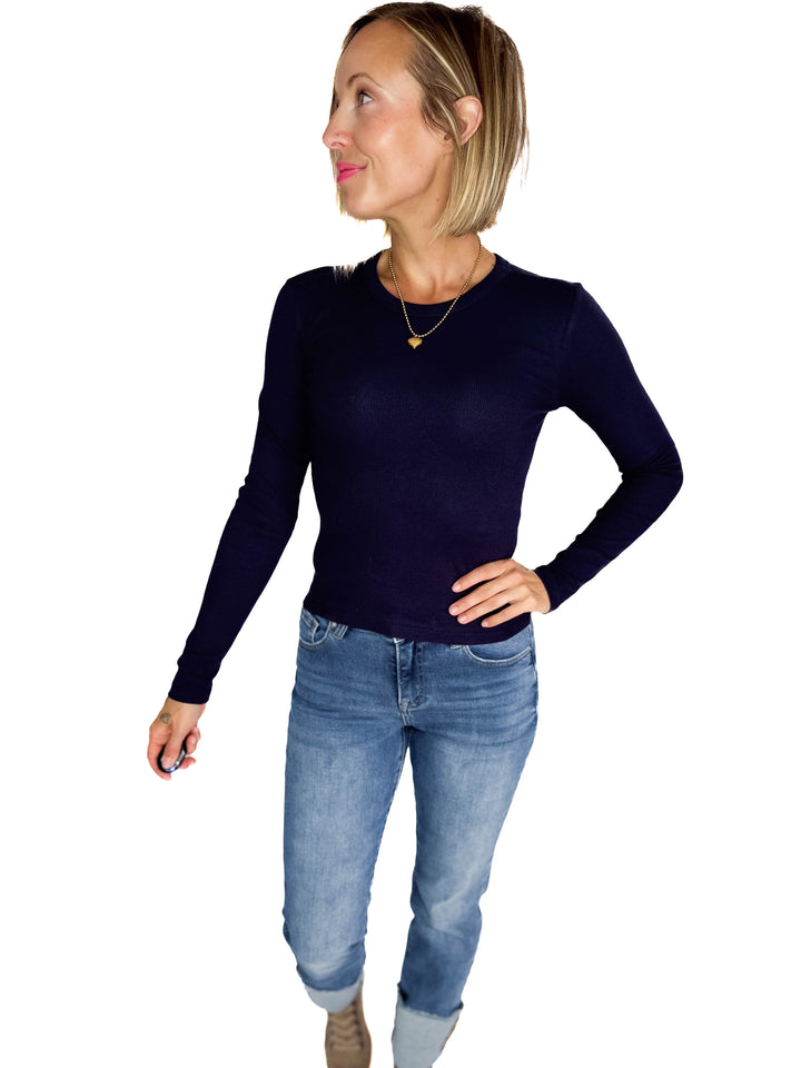 ONLY Easy Ribbed Long Sleeve- NIGHT SKY