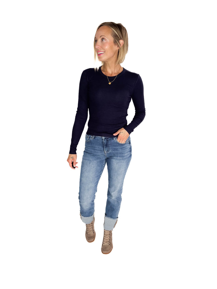 ONLY Easy Ribbed Long Sleeve- NIGHT SKY