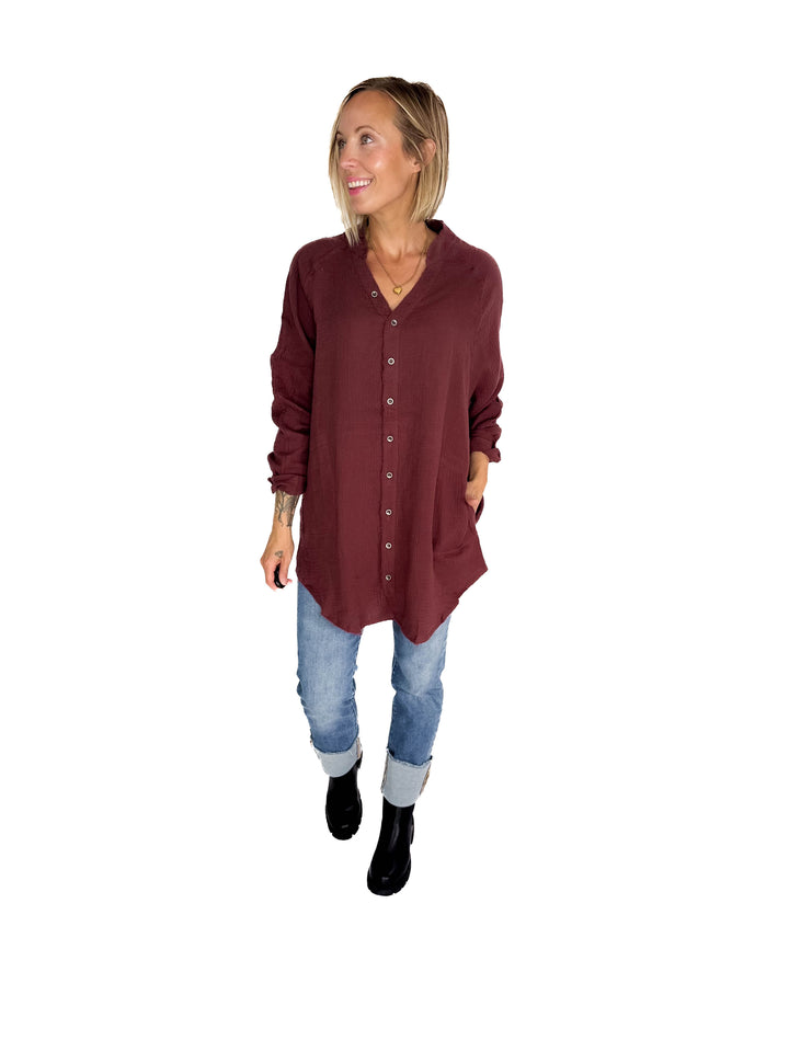 Harvest Haze Cotton Tunic- MULBERRY
