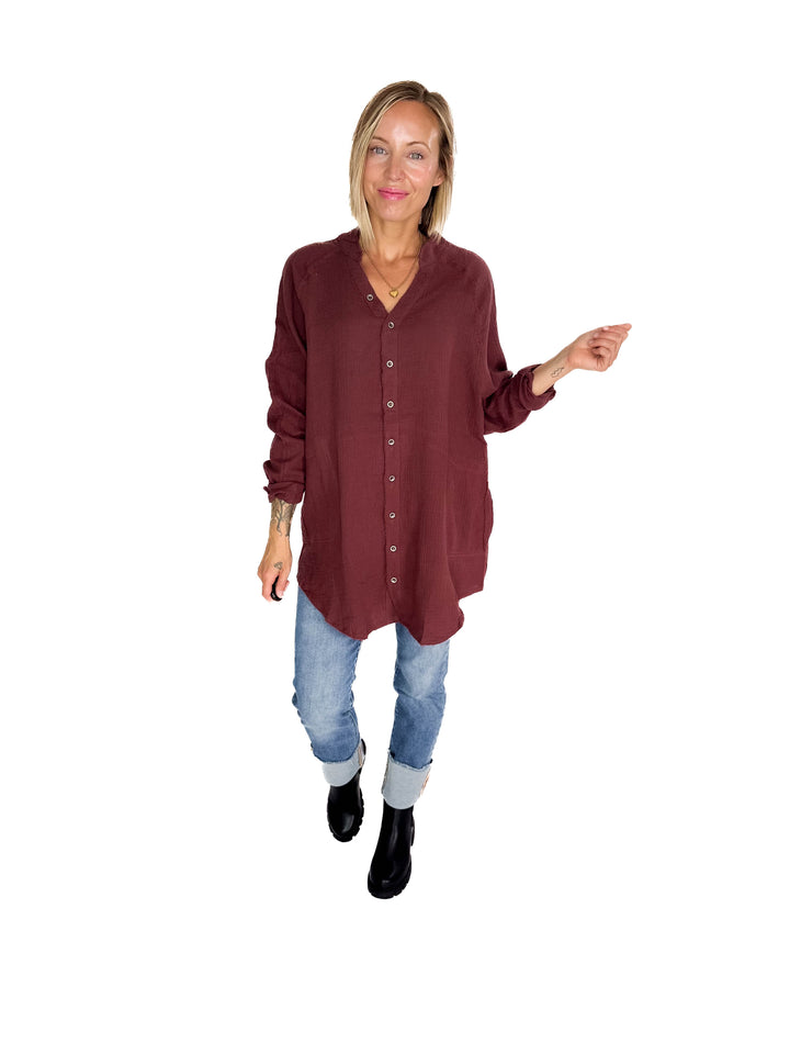 Harvest Haze Cotton Tunic- MULBERRY