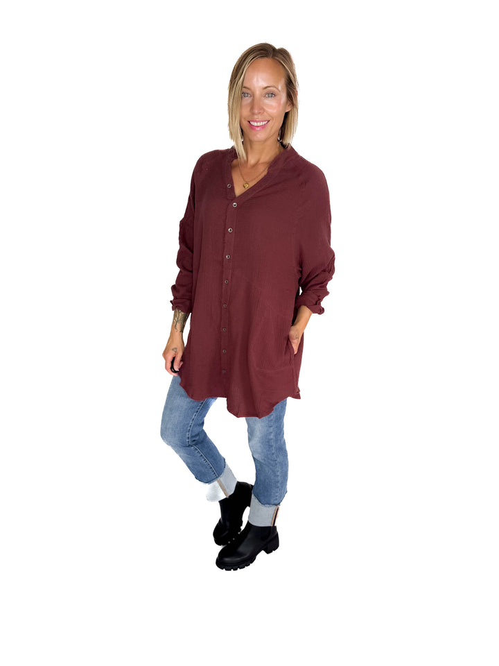 Harvest Haze Cotton Tunic- MULBERRY